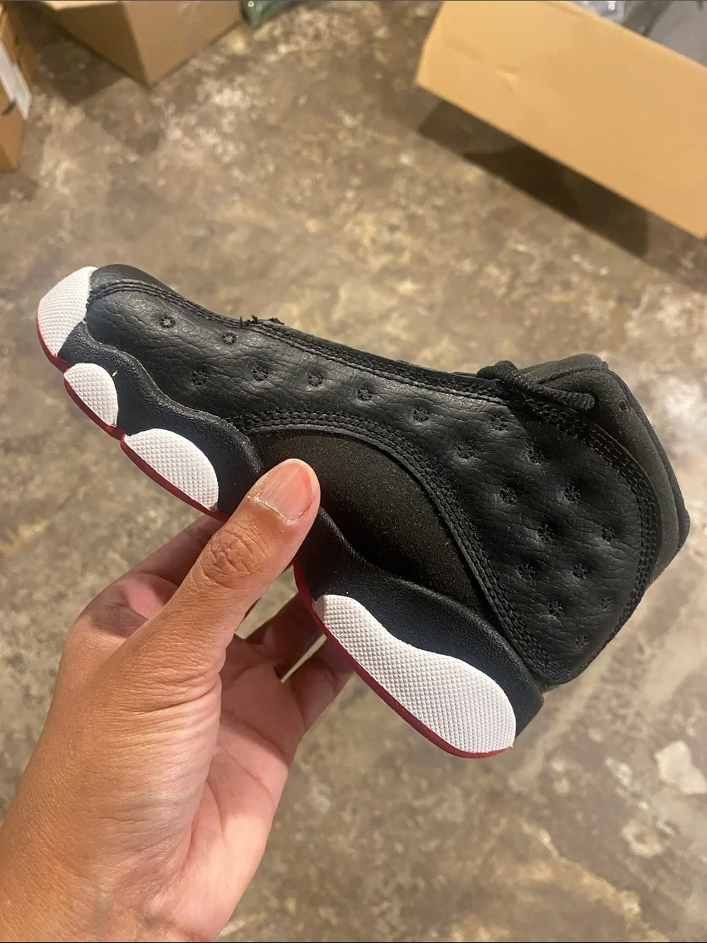 Jordan Kids Black/Red/White Retro 13 Sneakers